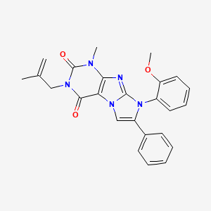 molecular formula C25H23N5O3 B2855276 8-(2-methoxyphenyl)-1-methyl-3-(2-methylallyl)-7-phenyl-1H-imidazo[2,1-f]purine-2,4(3H,8H)-dione CAS No. 896294-57-8