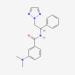 molecular formula C19H21N5O B2855279 3-(dimethylamino)-N-(1-phenyl-2-(2H-1,2,3-triazol-2-yl)ethyl)benzamide CAS No. 2034404-62-9