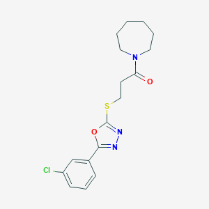 3-(1-Azepanyl)-3-oxopropyl 5-(3-chlorophenyl)-1,3,4-oxadiazol-2-yl sulfide