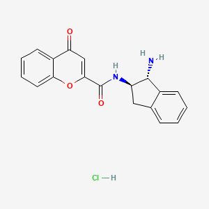 N-[(1R,2R)-1-Amino-2,3-dihydro-1H-inden-2-yl]-4-oxochromene-2-carboxamide;hydrochloride