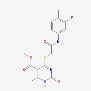 ethyl 4-[2-(3-fluoro-4-methylanilino)-2-oxoethyl]sulfanyl-6-methyl-2-oxo-1H-pyrimidine-5-carboxylate