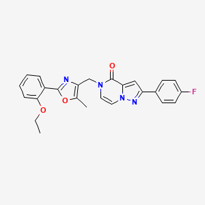 5-((2-(2-ethoxyphenyl)-5-methyloxazol-4-yl)methyl)-2-(4-fluorophenyl)pyrazolo[1,5-a]pyrazin-4(5H)-one