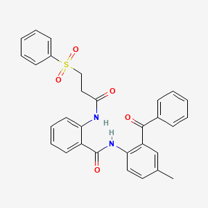 N-(2-benzoyl-4-methylphenyl)-2-(3-(phenylsulfonyl)propanamido)benzamide