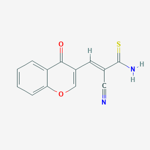 molecular formula C13H8N2O2S B2855299 (E)-2-cyano-3-(4-oxo-4H-chromen-3-yl)-2-propenethioamide CAS No. 860786-91-0