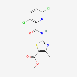 molecular formula C12H9Cl2N3O3S B2855300 Methyl 2-(3,6-dichloropyridine-2-amido)-4-methyl-1,3-thiazole-5-carboxylate CAS No. 1240803-88-6
