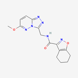 molecular formula C15H16N6O3 B2855302 N-((6-methoxy-[1,2,4]triazolo[4,3-b]pyridazin-3-yl)methyl)-4,5,6,7-tetrahydrobenzo[d]isoxazole-3-carboxamide CAS No. 2320641-59-4