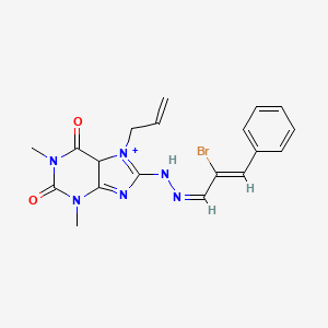 8-[(2Z)-2-[(2Z)-2-bromo-3-phenylprop-2-en-1-ylidene]hydrazin-1-yl]-1,3-dimethyl-7-(prop-2-en-1-yl)-2,3,6,7-tetrahydro-1H-purine-2,6-dione