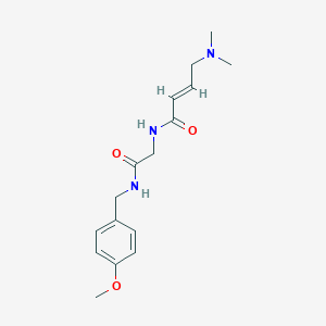 molecular formula C16H23N3O3 B2855316 (E)-4-(Dimethylamino)-N-[2-[(4-methoxyphenyl)methylamino]-2-oxoethyl]but-2-enamide CAS No. 2411322-74-0