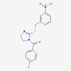 (4-fluorophenyl)(2-((3-nitrobenzyl)thio)-4,5-dihydro-1H-imidazol-1-yl)methanone
