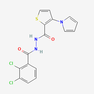 molecular formula C16H11Cl2N3O2S B2855324 N'-(2,3-dichlorobenzoyl)-3-(1H-pyrrol-1-yl)-2-thiophenecarbohydrazide CAS No. 478062-69-0