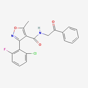 3-(2-chloro-6-fluorophenyl)-5-methyl-N-(2-oxo-2-phenylethyl)isoxazole-4-carboxamide