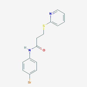 molecular formula C14H13BrN2OS B285533 N-(4-bromophenyl)-3-(2-pyridinylsulfanyl)propanamide 