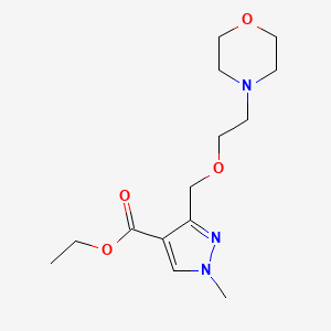 molecular formula C14H23N3O4 B2855332 Ethyl 1-methyl-3-(2-morpholin-4-ylethoxymethyl)pyrazole-4-carboxylate CAS No. 1975118-48-9