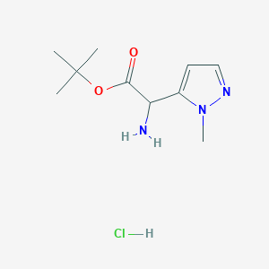 molecular formula C10H18ClN3O2 B2855339 tert-butyl 2-amino-2-(1-methyl-1H-pyrazol-5-yl)acetate hydrochloride CAS No. 1909309-39-2