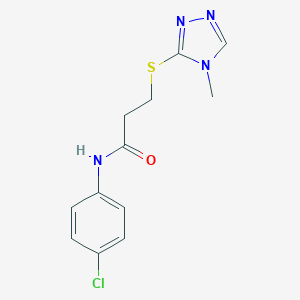 N-(4-chlorophenyl)-3-[(4-methyl-4H-1,2,4-triazol-3-yl)sulfanyl]propanamide