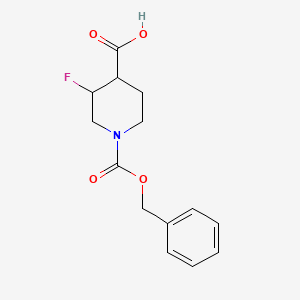molecular formula C14H16FNO4 B2855353 1-((Benzyloxy)carbonyl)-3-fluoropiperidine-4-carboxylic acid CAS No. 1303974-60-8