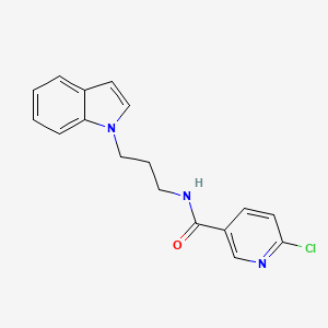 6-chloro-N-[3-(1H-indol-1-yl)propyl]pyridine-3-carboxamide