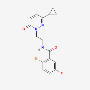 molecular formula C17H18BrN3O3 B2855362 2-bromo-N-(2-(3-cyclopropyl-6-oxopyridazin-1(6H)-yl)ethyl)-5-methoxybenzamide CAS No. 2034366-86-2