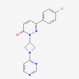molecular formula C17H14ClN5O B2855378 6-(4-Chlorophenyl)-2-(1-pyrimidin-4-ylazetidin-3-yl)pyridazin-3-one CAS No. 2380169-85-5