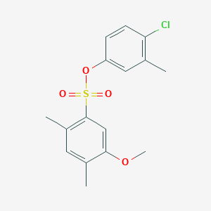 molecular formula C16H17ClO4S B2855387 4-Chloro-3-methylphenyl 5-methoxy-2,4-dimethylbenzene-1-sulfonate CAS No. 2415517-27-8