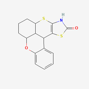 molecular formula C16H15NO2S2 B2855388 3,4a,4a1,5,6,7,7a,12b-octahydro-2H-chromeno[4',3',2':4,5]thiochromeno[2,3-d]thiazol-2-one CAS No. 1212181-86-6