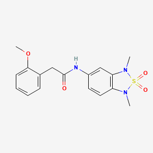 molecular formula C17H19N3O4S B2855391 N-(1,3-dimethyl-2,2-dioxido-1,3-dihydrobenzo[c][1,2,5]thiadiazol-5-yl)-2-(2-methoxyphenyl)acetamide CAS No. 2034587-28-3
