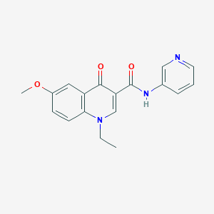 molecular formula C18H17N3O3 B2855402 1-ethyl-6-methoxy-4-oxo-N-(pyridin-3-yl)-1,4-dihydroquinoline-3-carboxamide CAS No. 1010909-87-1