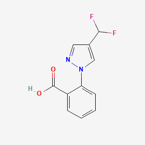 molecular formula C11H8F2N2O2 B2855403 2-[4-(Difluoromethyl)pyrazol-1-yl]benzoic acid CAS No. 2248395-58-4
