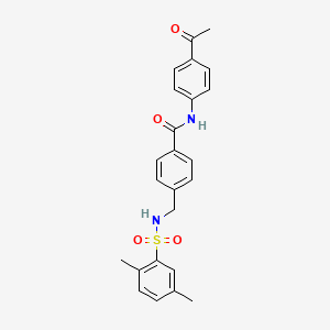 molecular formula C24H24N2O4S B2855411 N-(4-acetylphenyl)-4-[(2,5-dimethylbenzenesulfonamido)methyl]benzamide CAS No. 690644-06-5