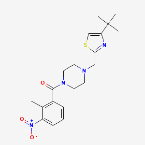 (4-((4-(Tert-butyl)thiazol-2-yl)methyl)piperazin-1-yl)(2-methyl-3-nitrophenyl)methanone