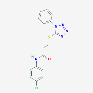 N-(4-chlorophenyl)-3-[(1-phenyl-1H-tetraazol-5-yl)sulfanyl]propanamide