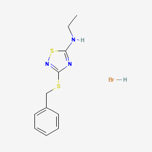 molecular formula C11H14BrN3S2 B2855422 3-Benzylsulfanyl-N-ethyl-1,2,4-thiadiazol-5-amine;hydrobromide CAS No. 2361644-44-0
