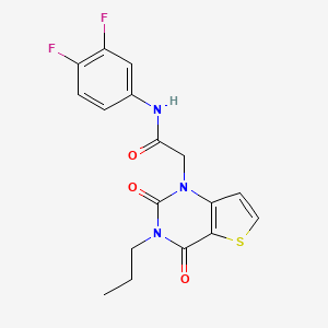 molecular formula C17H15F2N3O3S B2855433 N-(3,4-difluorophenyl)-2-(2,4-dioxo-3-propyl-3,4-dihydrothieno[3,2-d]pyrimidin-1(2H)-yl)acetamide CAS No. 1261007-55-9