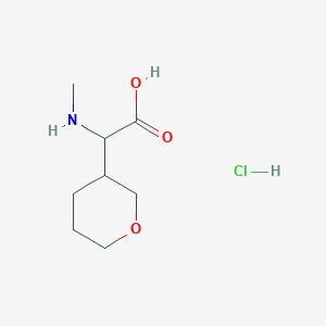 molecular formula C8H16ClNO3 B2855440 2-(Methylamino)-2-(oxan-3-yl)acetic acid;hydrochloride CAS No. 2445784-21-2