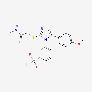 molecular formula C20H18F3N3O2S B2855445 2-((5-(4-methoxyphenyl)-1-(3-(trifluoromethyl)phenyl)-1H-imidazol-2-yl)thio)-N-methylacetamide CAS No. 1226430-13-2
