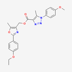 molecular formula C24H24N4O5 B2855451 [2-(4-乙氧基苯基)-5-甲基-1,3-恶唑-4-基]甲基 1-(4-甲氧基苯基)-5-甲基-1H-1,2,3-三唑-4-羧酸酯 CAS No. 946372-14-1