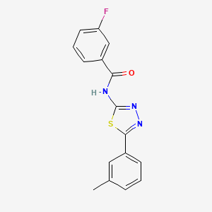 molecular formula C16H12FN3OS B2855452 3-氟-N-[5-(3-甲基苯基)-1,3,4-噻二唑-2-基]苯甲酰胺 CAS No. 392241-31-5