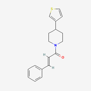 (E)-3-phenyl-1-(4-(thiophen-3-yl)piperidin-1-yl)prop-2-en-1-one
