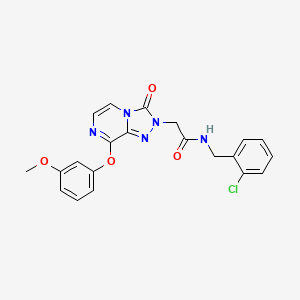 molecular formula C21H18ClN5O4 B2855454 N-(2-chlorobenzyl)-2-(8-(3-methoxyphenoxy)-3-oxo-[1,2,4]triazolo[4,3-a]pyrazin-2(3H)-yl)acetamide CAS No. 1251587-95-7