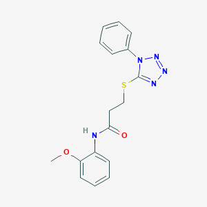 N-(2-methoxyphenyl)-3-[(1-phenyl-1H-tetraazol-5-yl)sulfanyl]propanamide