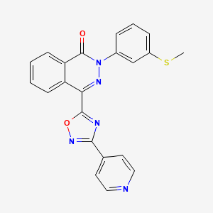 molecular formula C22H15N5O2S B2855460 2-(3-(methylthio)phenyl)-4-(3-(pyridin-4-yl)-1,2,4-oxadiazol-5-yl)phthalazin-1(2H)-one CAS No. 1207051-00-0