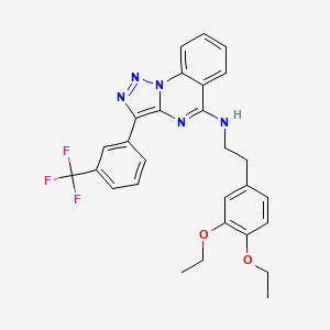 molecular formula C28H26F3N5O2 B2855462 N-[2-(3,4-diethoxyphenyl)ethyl]-3-[3-(trifluoromethyl)phenyl]triazolo[1,5-a]quinazolin-5-amine CAS No. 866845-74-1