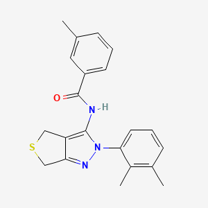 molecular formula C21H21N3OS B2855463 N-[2-(2,3-dimethylphenyl)-4,6-dihydrothieno[3,4-c]pyrazol-3-yl]-3-methylbenzamide CAS No. 450343-86-9