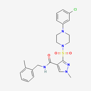 3-((4-(3-chlorophenyl)piperazin-1-yl)sulfonyl)-1-methyl-N-(2-methylbenzyl)-1H-pyrazole-4-carboxamide