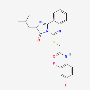 molecular formula C22H20F2N4O2S B2855477 N-(2,4-difluorophenyl)-2-((2-isobutyl-3-oxo-2,3-dihydroimidazo[1,2-c]quinazolin-5-yl)thio)acetamide CAS No. 1173754-01-2