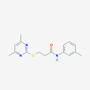 3-[(4,6-dimethyl-2-pyrimidinyl)sulfanyl]-N-(3-methylphenyl)propanamide