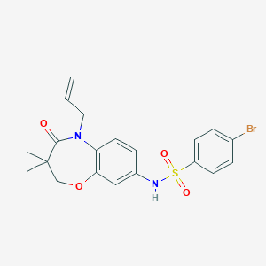 molecular formula C20H21BrN2O4S B2855499 N-(5-烯丙基-3,3-二甲基-4-氧代-2,3,4,5-四氢苯并[b][1,4]恶氮杂卓-8-基)-4-溴苯磺酰胺 CAS No. 921996-60-3