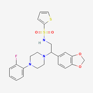 N-(2-(benzo[d][1,3]dioxol-5-yl)-2-(4-(2-fluorophenyl)piperazin-1-yl)ethyl)thiophene-2-sulfonamide