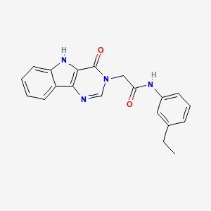 molecular formula C20H18N4O2 B2855516 N-(3-ethylphenyl)-2-(4-oxo-4,5-dihydro-3H-pyrimido[5,4-b]indol-3-yl)acetamide CAS No. 1105203-42-6