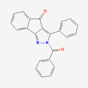 molecular formula C23H14N2O2 B2855521 3-Phenyl-2-(phenylcarbonyl)indeno[3,2-C]pyrazol-4-one CAS No. 1022477-63-9